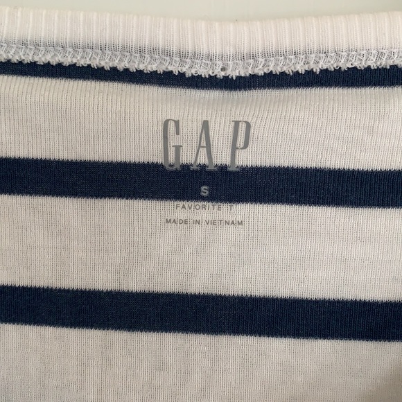 GAP Blue and White Striped Henley Top - Picture 2 of 3